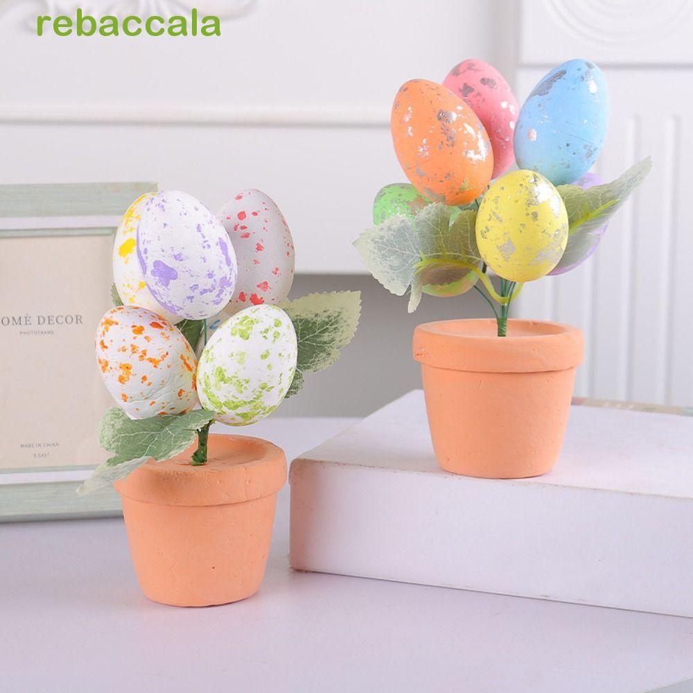 REBACCA Easter Egg Tree, Spotted Eggs Easter Day Easter Table Ornament, Happy Easter Foam Eggs ไข่จํ