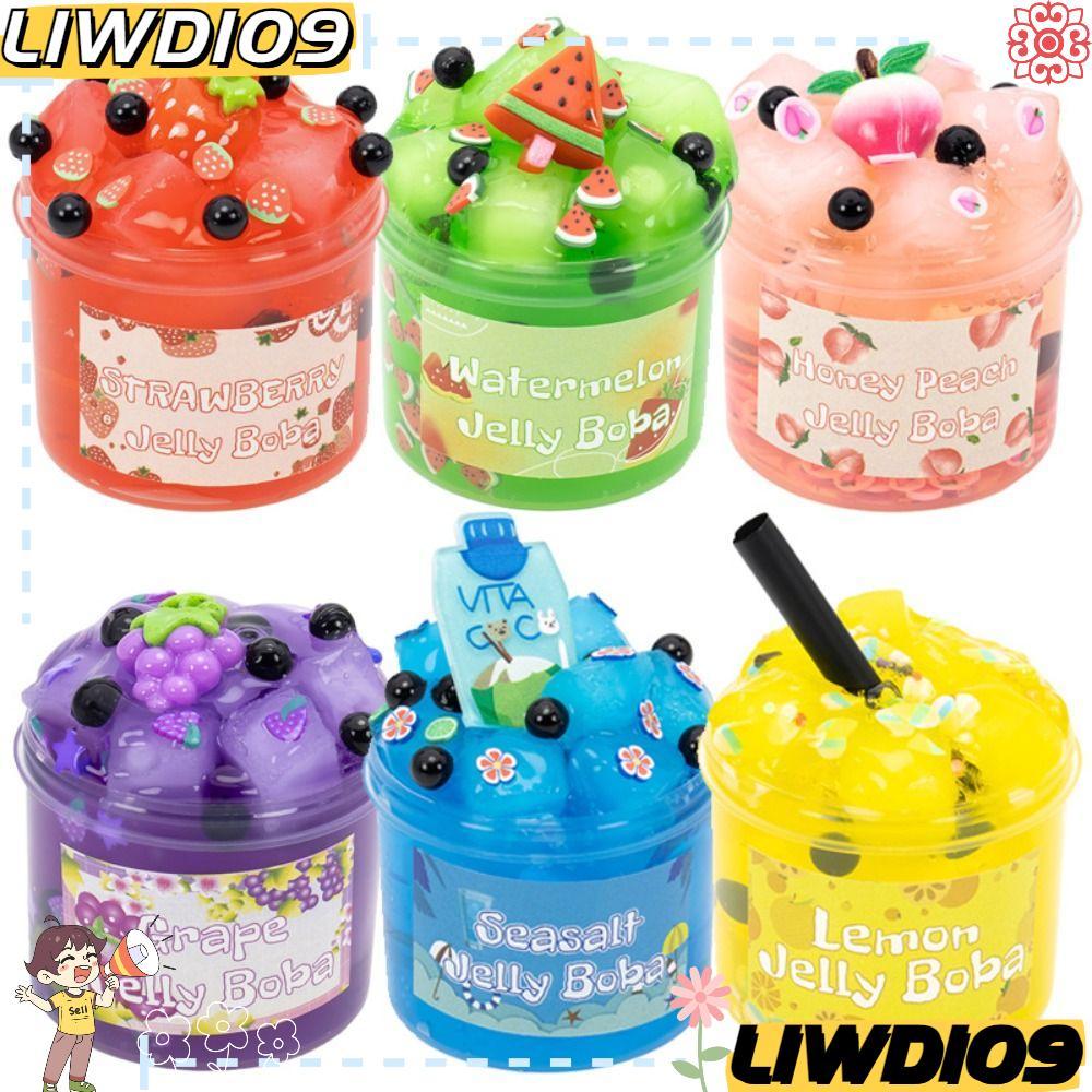 LIWD Slime Kit, ผลไม้กรุบกรอบความเครียดบรรเทา Jelly Cube Slime, Soft Glitter 300ml Non-Sticky คริสตัล Slime Party Favor ของขวัญ
