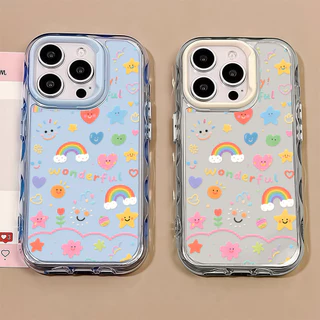 ✨จัดส่งฟรีภายในพื้นที่✨สภาพอากาศที่สวยงามเคสโทรศัพท์ซิลิโคนใสเหมาะสำหรับiPhone16 15 14 Pro Plus 13 12 11 PromaxเคสTPU