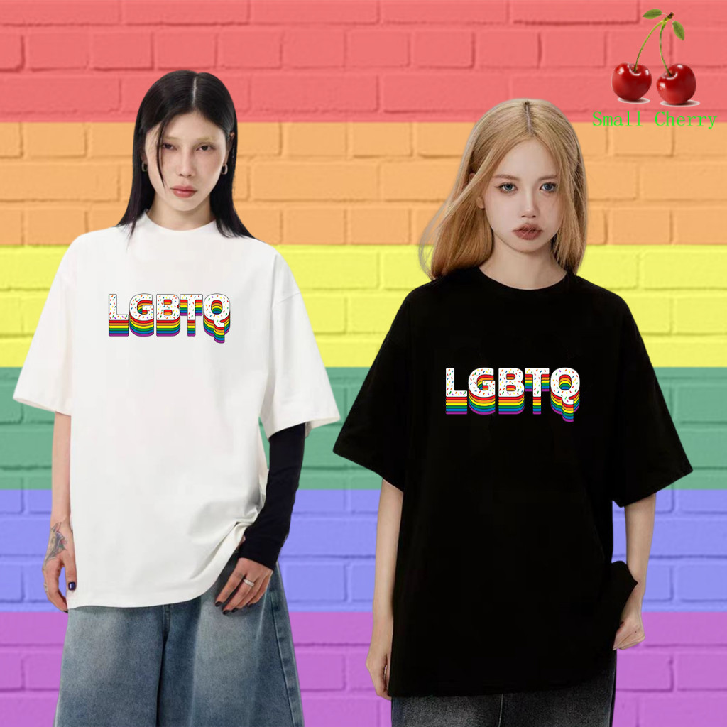 🔥เสื้อเฮีย🔥Pride Month Gay Lesbian Rainbow เสื้อยืด #010 Pride Month Rainbow ลายพิมพ์เสื้อคอกลมแบบแฟ