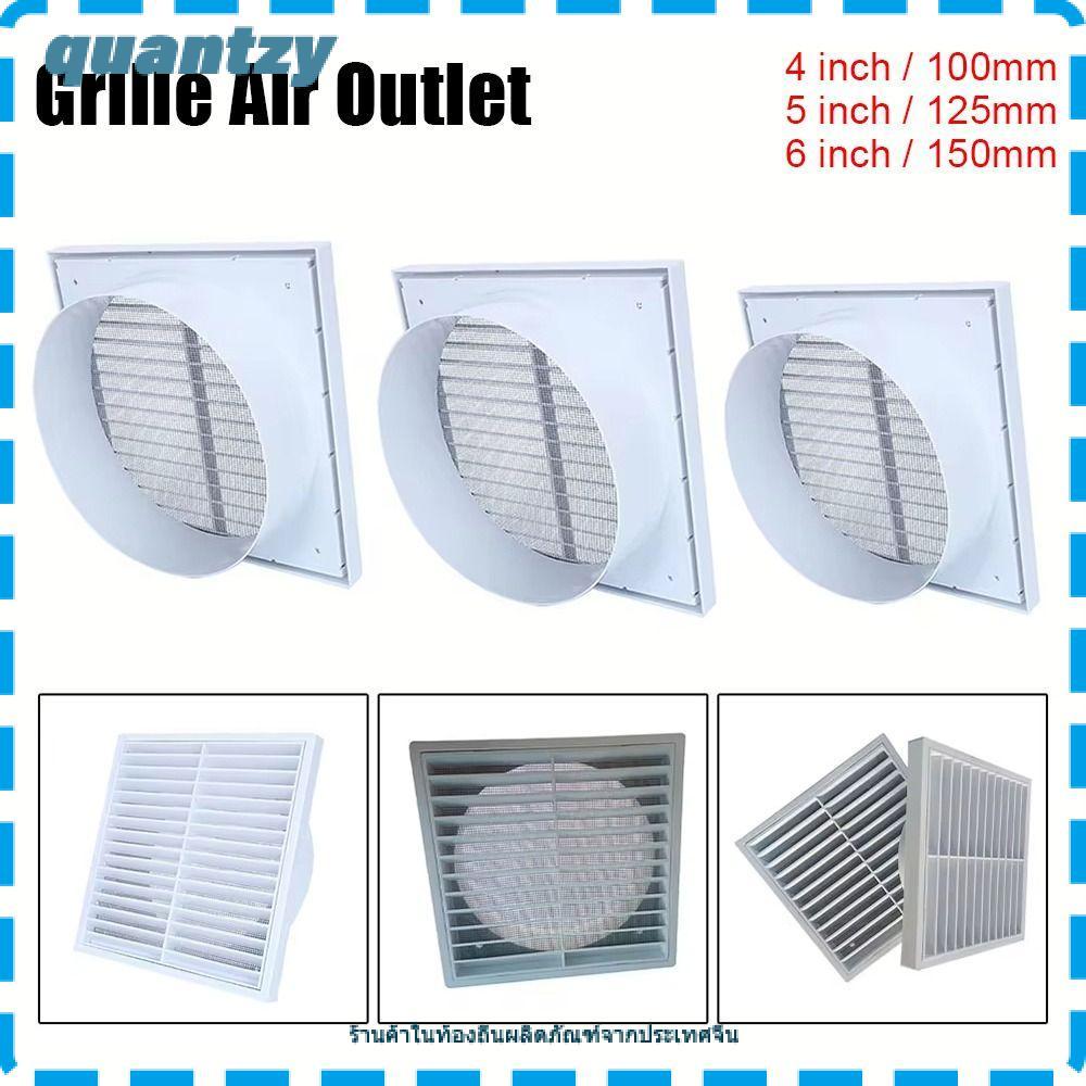 QUANTZY 1 ชิ้นกระจังหน้า Air Outlet, ตะแกรงระบายอากาศท่อฝาครอบ Fresh Air Exhaust Outlet, ผนังพลาสติกเพดานสีขาวเครื่องปรับอากาศ Outlet