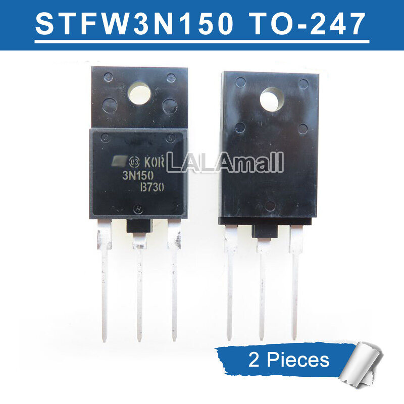 2 ชิ้น 3N150 STFW3N150 TO-247 3A/1500V MOSFET ทรานซิสเตอร์ใหม่