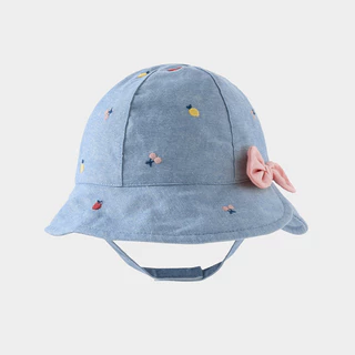 Dave Bella หมวกกันแดด บักเก็ต เด็กหญิง 100% cotton แต่งโบว์ หมวกน่ารัก ยีนส์ ฤดูร้อน DB2261712