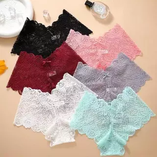 Rilove【S-2XL】กางเกงในลูกไม้เซ็กซี่ ทรงเอวต่ำ ลูกไม้ฉลุ เนื้อผ้ายืดหยุ่น ไม่รัดขา ไม่เสียทรงง่าย มีไซส์ใหญ่พิเศษ