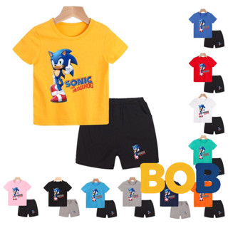 【จัดส่งไทย】2ชิ้น BOB*พร้อมส่ง** เสื้อยืดแขนสั้นผ้าฝ้ายพิมพ์ล…