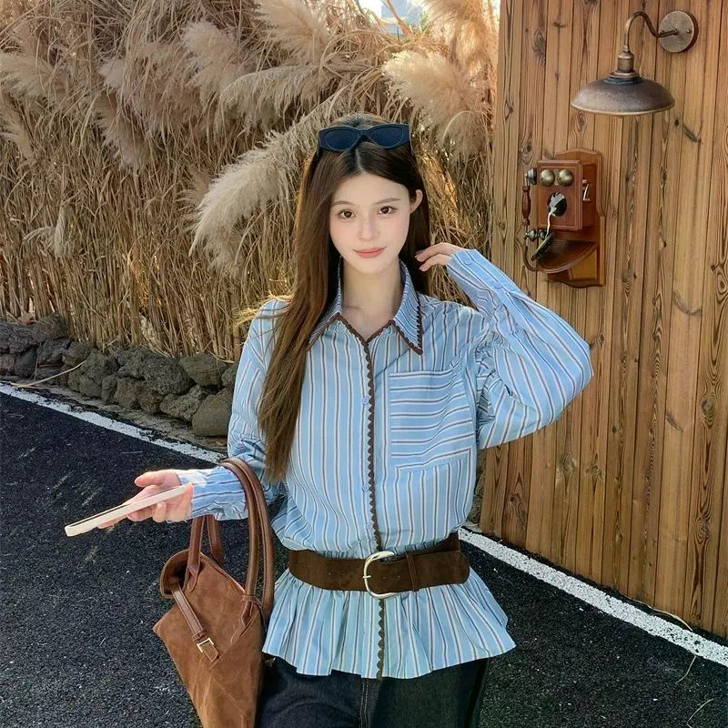 LUNA~Xเวอร์ชันเกาหลี ลาย แขนยาว เสื้อเชิ้ต รุ่นใหม่ สไตล์แฟชั่น ราคา ถูกที่สุด ดีลบีเคเค แกลเลอรีภาพที่ 3