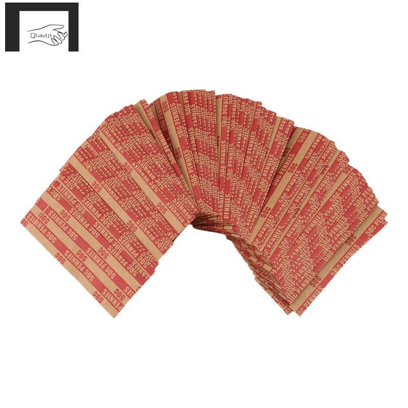 [qianaizi]100 ชิ้น Penny Coin Wrappers Penny Sleeves Flat Paper Penny Rolls Wrappers