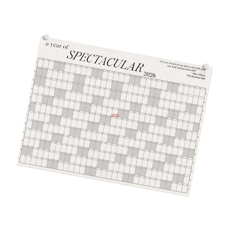 Seng 2026 ปฏิทินติดผนัง Yearly Planner 2026 Full Year to View ปฏิทิน Planner สําหรับ Daily Schedulin