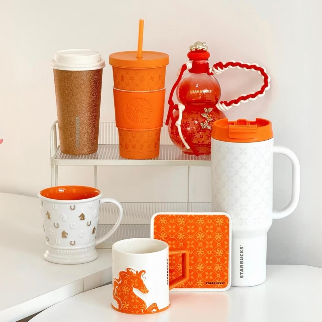 Starbucks Cup 2026 ปีม้า Junleigh Star Gourd Shape Lucky Bag Mug สแตนเลสถ้วยฟางแบบพกพา