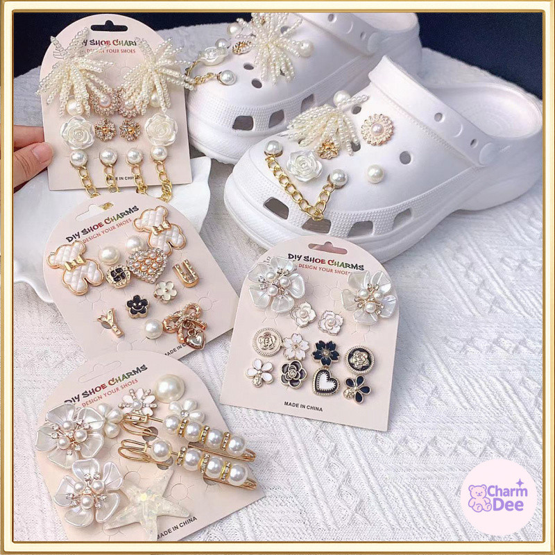 จี้รองเท้าแฟชั่น ชุดตัวต่อลายรองเท้า กันน้ำ | อุปกรณ์ตกแต่ง Clogs & Sandal สไตล์สากล