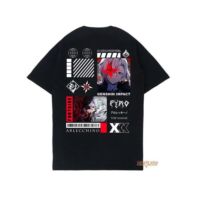 เสื้อยืด GameFontaine Genshin Cod สำหรับทุกเพศ ออกแบบโดย ARLECCHINO