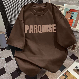 TEE·SHOP🍀 เสื้อยืด Oversize ลาย 'PARQDISE' สไตล์เกาหลี เท่ห์มาก ใส่ได้ทั้งชายหญิง ผ้านุ่มสบายตัวทั้งวัน รองรับ COD 📦