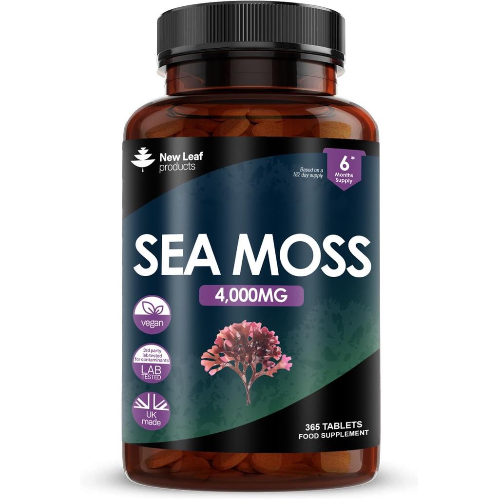 Sea Moss Tablets Extract High Strength 4000mg - Sea Moss plement 365 เม็ด (ไม่ใช่แคปซูลมอสทะเล) - UK
