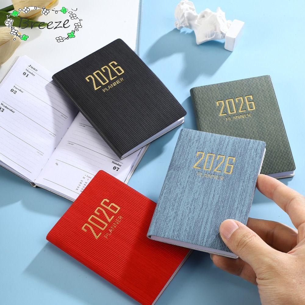 BREEZE 2026 Agenda Book, Pocket with Calendar Appointment Book, Portable A7 Diary Weekly Planner Stu