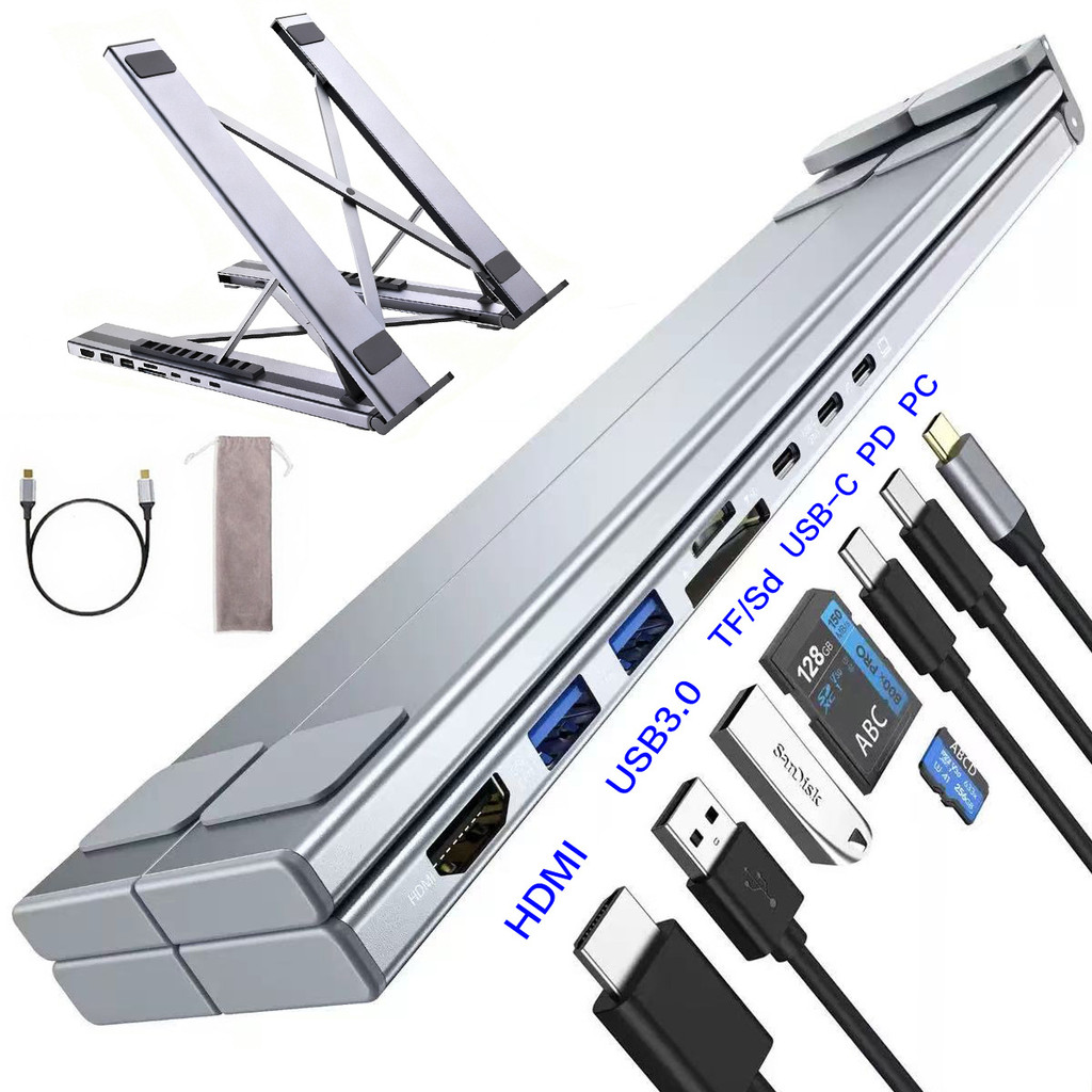 Typec Notebook Stand Docking Station usb Desktop Folding Docking Station hdmi4k เหมาะสําหรับคอมพิวเต