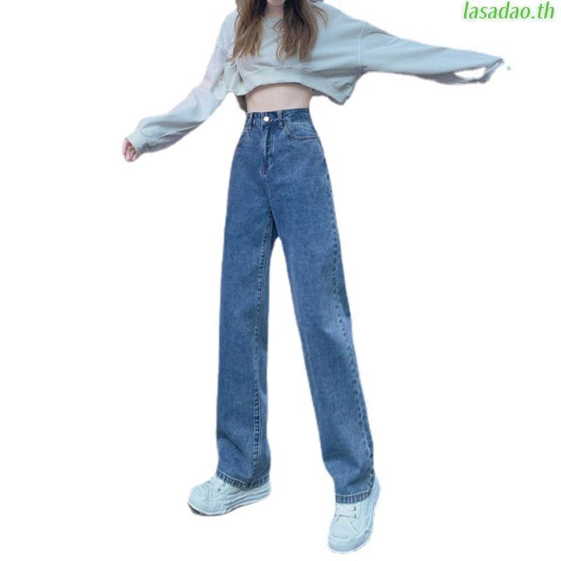 Saran ยีนส์ SR035 กางเกงยีนส์ขากระบอกใหญ่ Y2K เอวสูง Size L งานสวย กระชับ ใส่สบาย