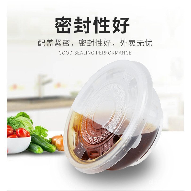 ชามซุปทิ้งรอบกล่องอาหารกลางวันที่มีสีสันรอบชามเชิงพาณิชย์ขนมกล่องอาหารกลางวันพลาสติก ซื้อกลับบ้าน หน