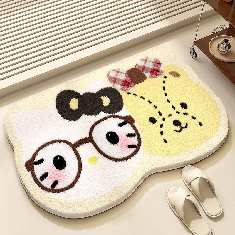 Cartoon Cute Kitty Bathroom Carpet Plush Cashmere Carpet Bedroom and Toilet Bathroom Door Carpet Mat