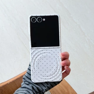 Ins Simple Magnetic Full Screen Polka Dots Ripple รูปแบบเคสโทรศัพท์สําหรับ Samsung Galaxy Z Flip7 Z Flip6 Z Flip5 กันกระแทก