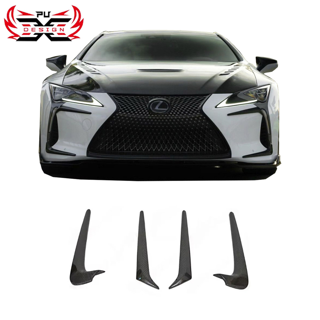 ขายส่งตัดกันชนหน้าคาร์บอนไฟเบอร์แห้งสําหรับ Lexus LC500 LC500H Front Canards Body Kit