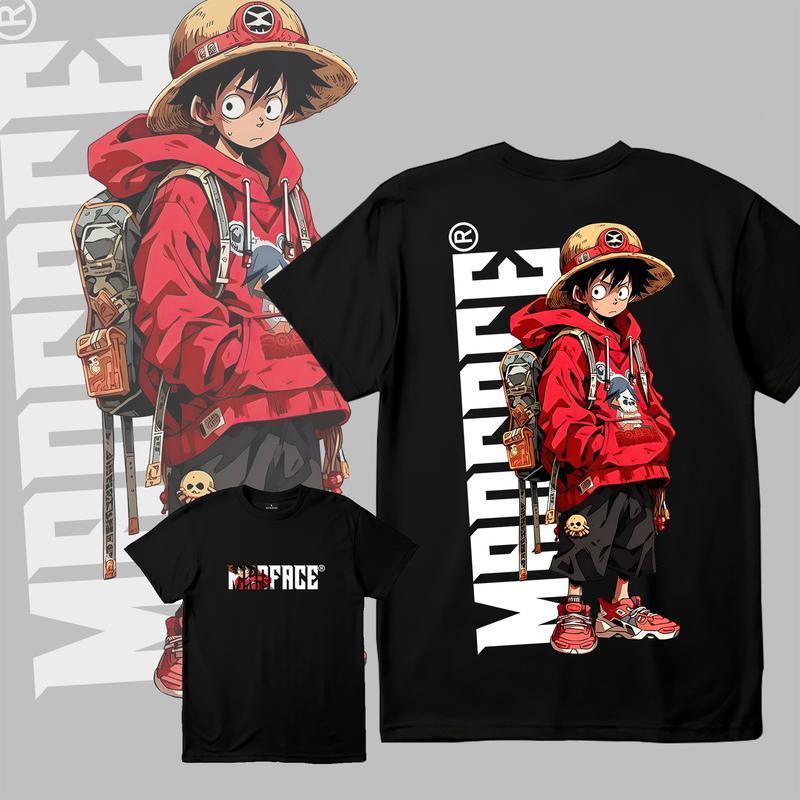 【Heat COD】[HOT]เสื้อยืดผู้ชายเท่ๆ เป็นที่นิยมมาก  ดีไซน์ลูฟี่และเด็กผู้ชายหมวกฟาง เสื้อเชิ้ตอะนิเมะ เสื้อยืดผู้ชายและผู้