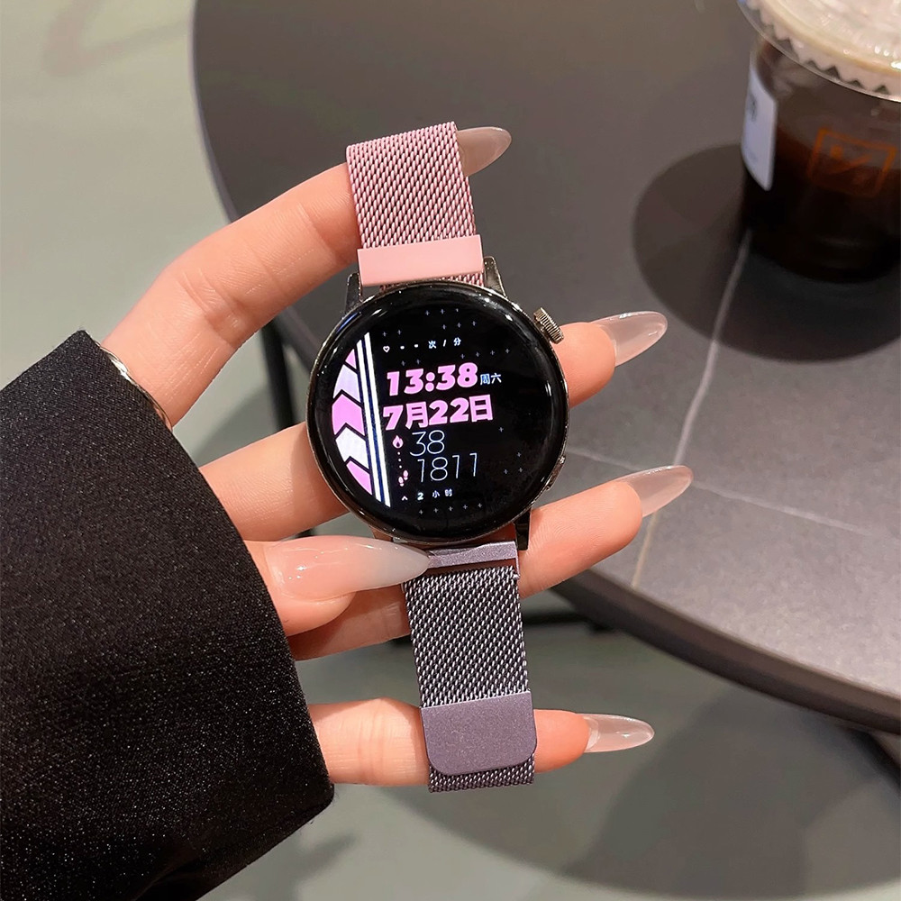 20มม 22มม สายรัดแม่เหล็กโลหะ Milanese Loop Band for Samsung Galaxy Watch/Redmi Watch 5 Lite/Huawei/Amazfit Bip 6/Garmin - รูปที่ 5