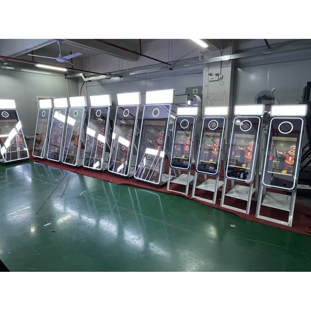 กรณีเที่ยวบิน magic foto master ร้อนรอบ 70 นิ้วกระจกสมาร์ท x ตู้ภาพ photobooth เครื่องงานแต่งงานได้ย