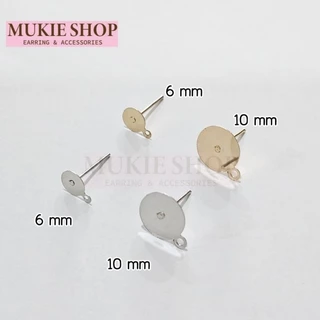 Mukie shop DIY อะไหล่ก้านต่างหู Nickel Free‼️ไม่แพ้ไม่คัน รวม ก้านต่างหู แบบBasic ต่างหู 20,50 ชิ้น