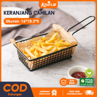 COOKHEN 16CM Keranjang Holder Kentang Goreng Mini – Bahan Stainless Steel Anti Karat