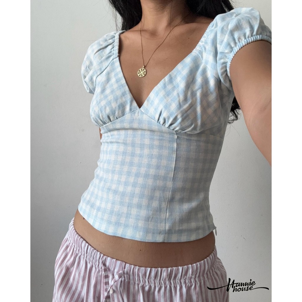 เสื้อวินเตจสก็อต ดีไซน์คอลวีลึก สไตล์ผู้หญิง