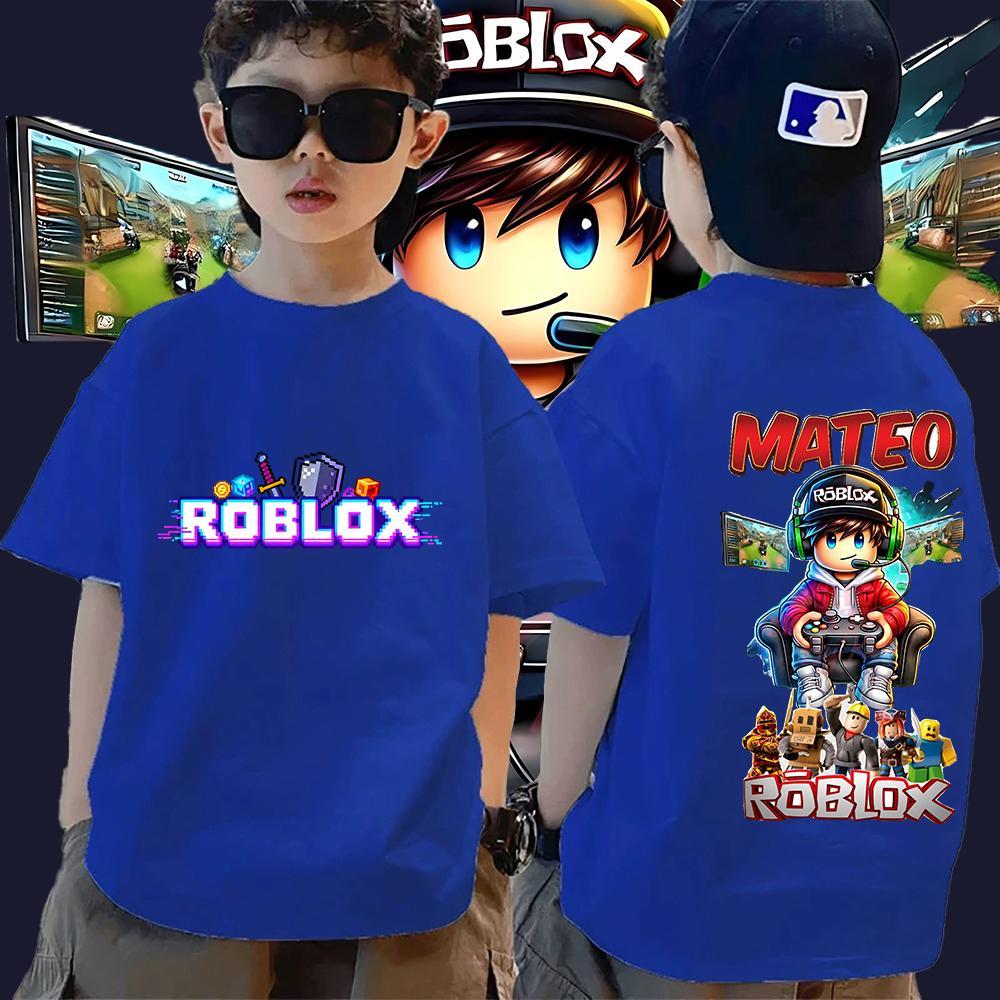 พิมพ์ผ้าฝ้ายขนาดใหญ่ Roblox เสื้อครอบครัวเสื้อผ้าสําหรับเด็กและผู้ใหญ่ขนาด 90-150 S-XXXL