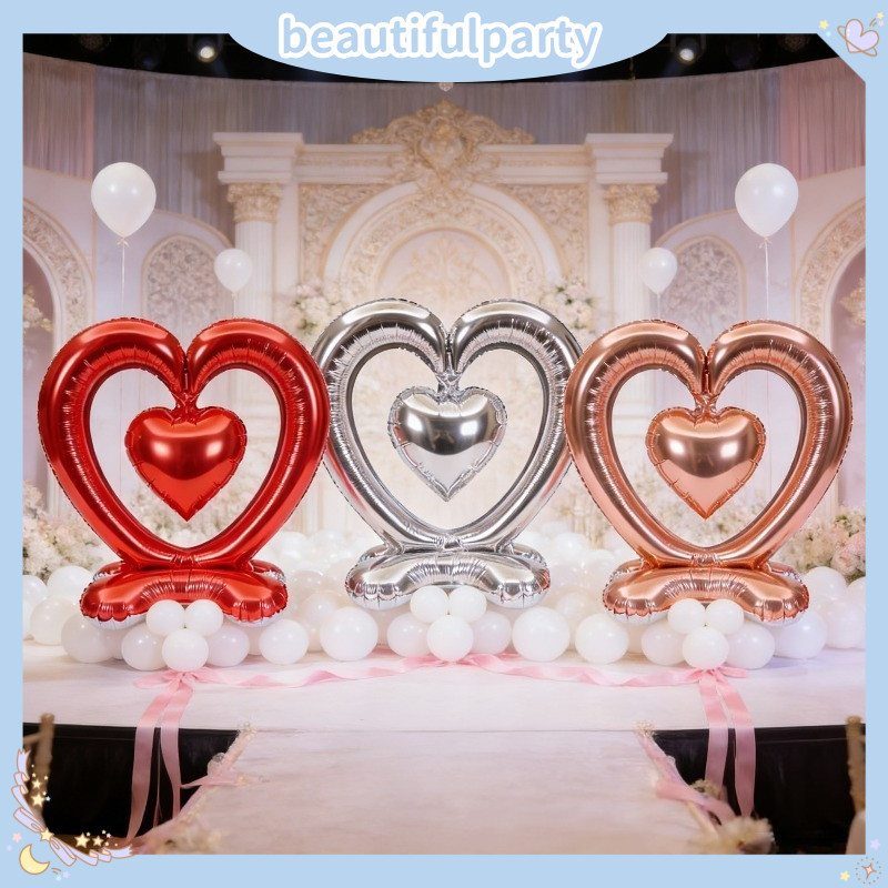 ร้อนขาย4ง หัวใจถึงหัวใจบอลลูนฟิล์มอลูมิเนียมยืนรักข้อเสนอสารภาพวันวาเลนไทน์บอลลูนตกแต่งห้องจัดงานแต่งงานตกแต่ง - รูปที่ 2