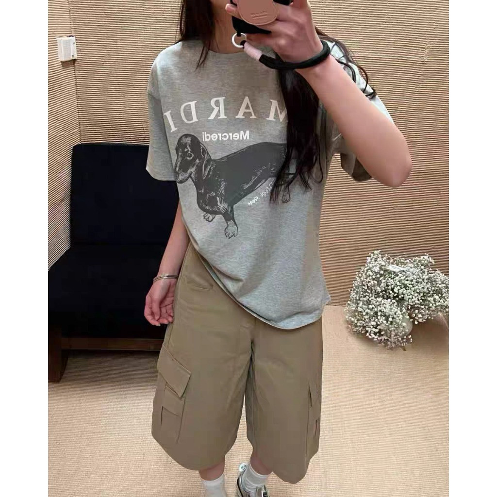 COD✅ (จัดส่งในกรุงเทพฯ)BOOM Shop 🐕mardi mercredi Top”TAG VALEN เสื้อยืดสุดฮิตพิมพ์ลายน้องหมากำลังฮิตสุดๆลายน่ารักมากๆ