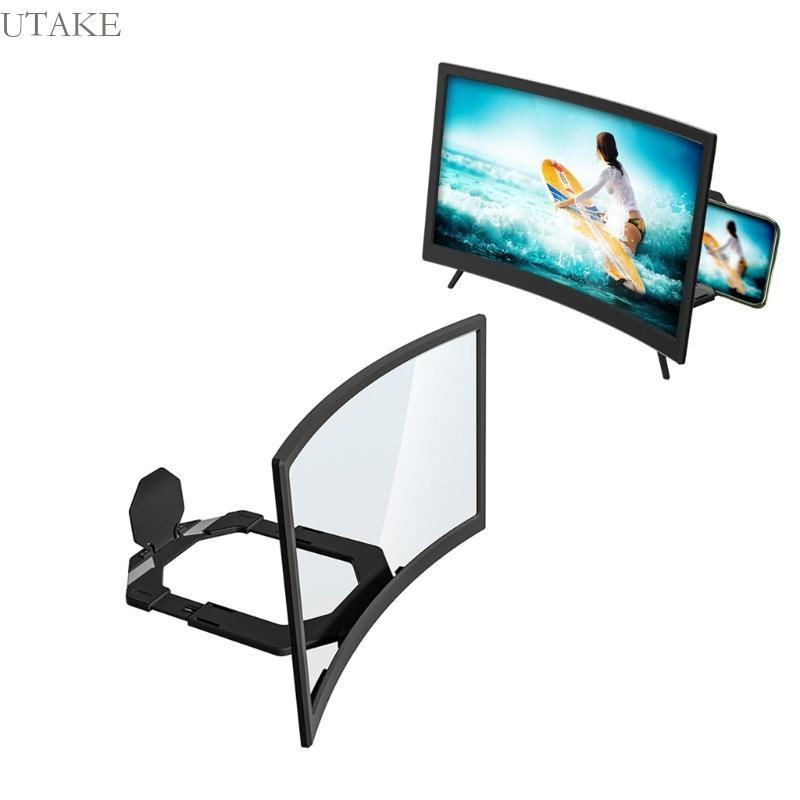 Utake แว่นขยายหน้าจอสําหรับสมาร์ทโฟนภาพที่ชัดเจนป้องกันดวงตาฐานกันลื่น