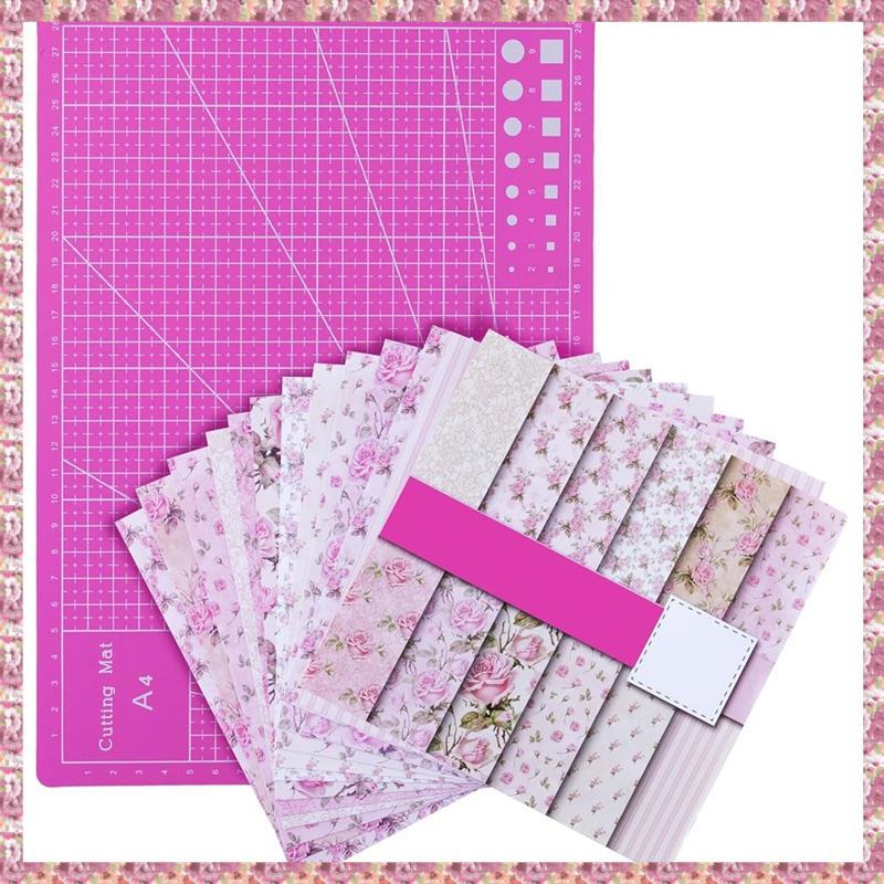 [VCR] แผ่นรองตัด A4 ขนาดตารางสองด้านและกันลื่นสําหรับตัดโรตารี่, เย็บ, ผ้านวม, งานฝีมือพร้อมกระดาษโบ