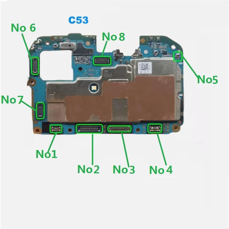 2X สําหรับ Realme C53 RMX3760 จอแสดงผล LCD ชาร์จ USB Charger แบตเตอรี่เสาอากาศกล้องหลัก Flex FPC Connector บน Board