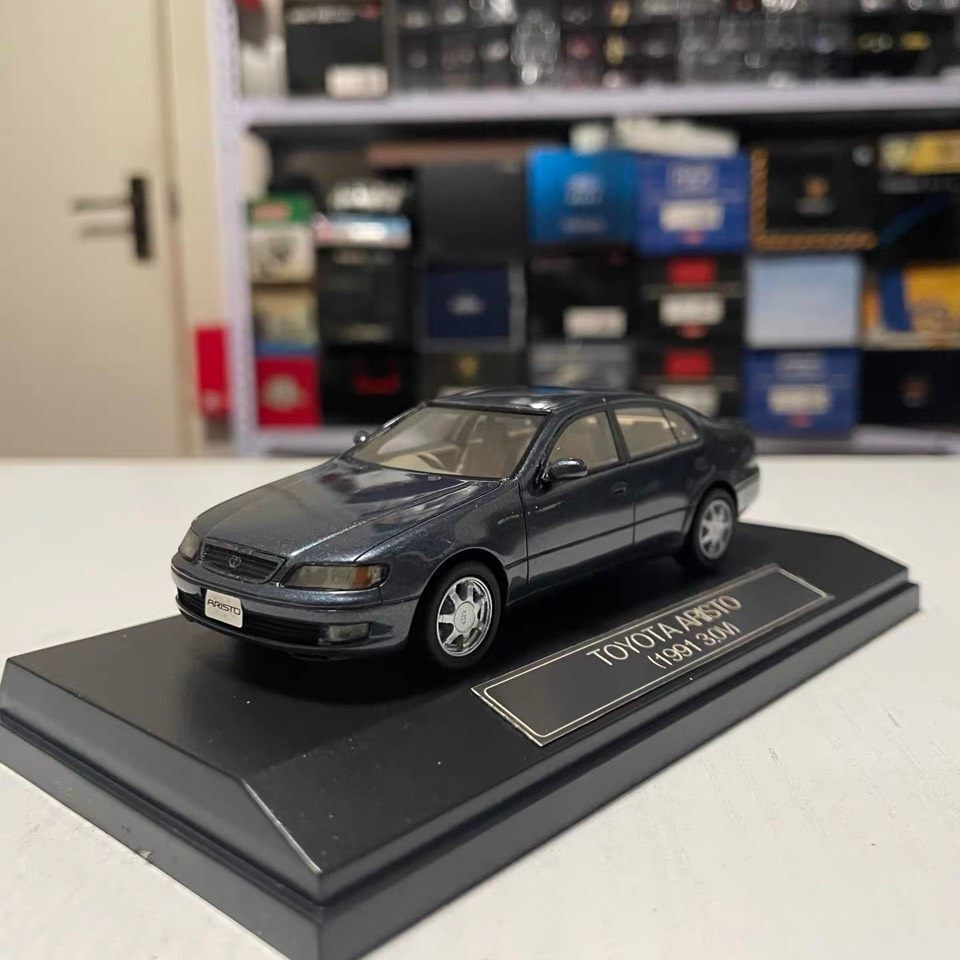 1: 43 Hi-Story TOYOTA TOYOTA ARISTO JZS147 1991 รถรุ่น สีฟ้า สีเทา