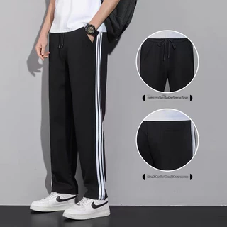 Trendy.Man S-5XL กางเกงผู้ชาย กางเกงกีฬาลำลองผ้าแท้ คุณภาพดี ราคาถูก กางเกงลายปัก มีกระเป๋าซิป เอวยางยืด ใส่สบาย