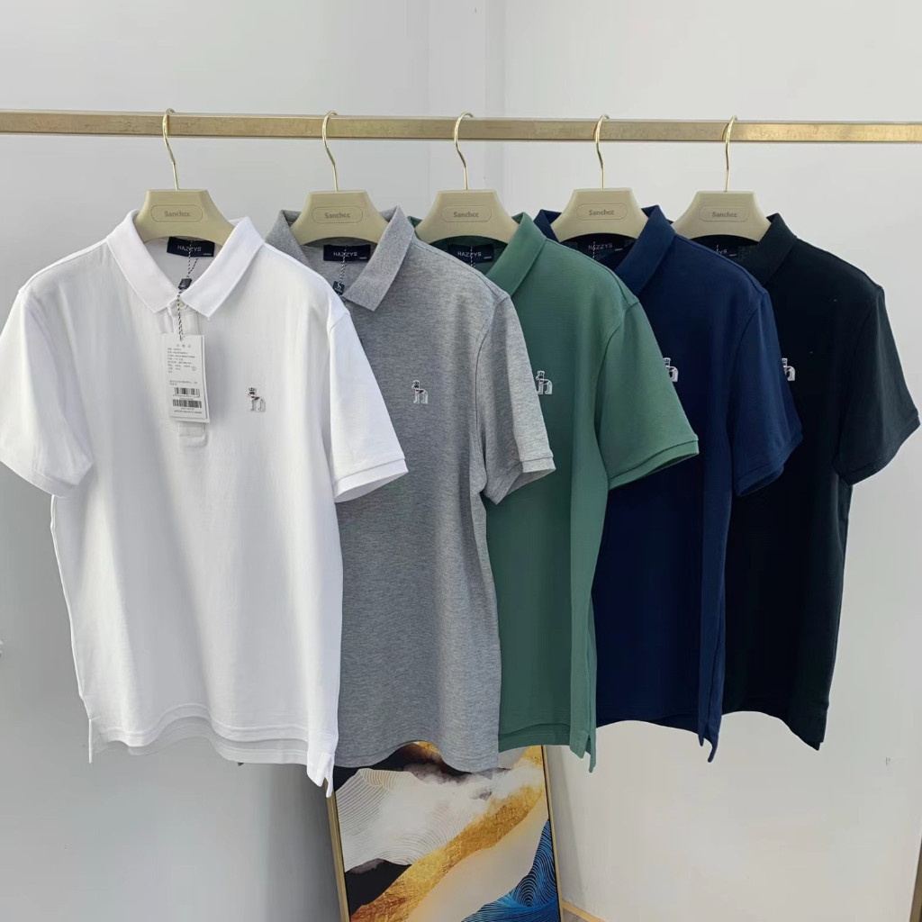 夏季Haggis เสื้อโปโลปก ปักป้ายเล็กๆ แฟชั่นบรรยากาศที