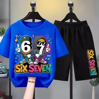 [COD] New!!!**Peipeiqi kidsเสื้อยืดเด็ก 67 ลวดลายพิมพ์ เสื้อยืดเด็ก ชุดสูทเด็กผู้ชาย ชุดลำลอง 2 ชิ้น แฟชั่น สำหรับเด็กช