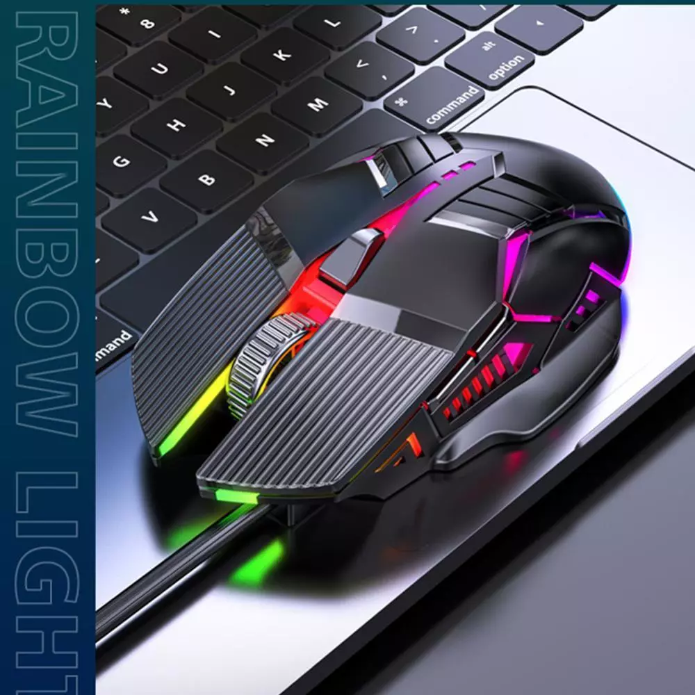 เมาส์เล่นเกม HW USB มีสาย RGB 6 ปุ่ม รุ่น J3Z5 thumbnail 7