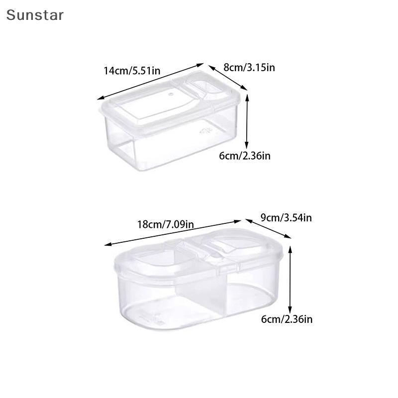 Sunstar ห้องครัวกล่องเครื่องปรุงรสกล่อง Doublepartment พร้อมฝาปิดปิดผนึก Jar ตู้เย็น Organizer กล่องสําหรับอาหารผลไม้ - รูปที่ 7