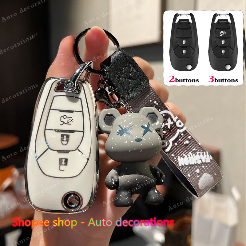 2/3 ปุ่ม Chevrolet สมาร์ทพับกรณีกุญแจสําหรับ Colorado 2018/cruze/sonic/trailblazer/spark ฝาครอบกุญแจ