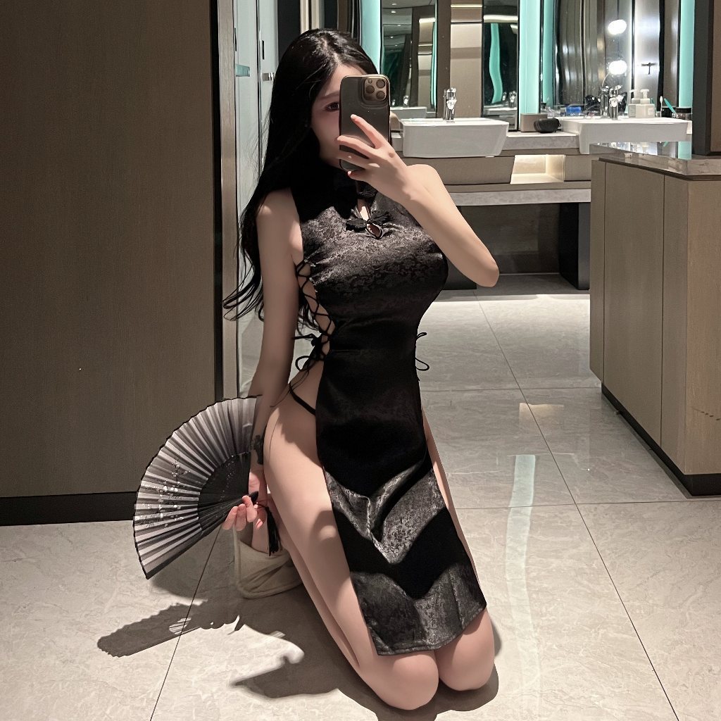 Sexy secrets⚜️⚜️ ชุดกี่เพ้า🪭🧨 ชุดในเร้าใจ ดีไซน์ผูกเชือกด้านข้าง ผ้าดีมาก น้ำหนักเบา ส่งไวจากไทย - รูปที่ 4