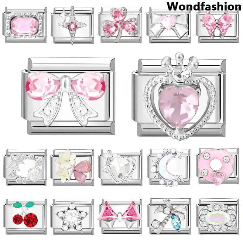 สร้อยข้อมือสแตนเลสสไตล์อิตาเลียน bowknot charm เสริมบุคลิกภาพในแบบเรโทร