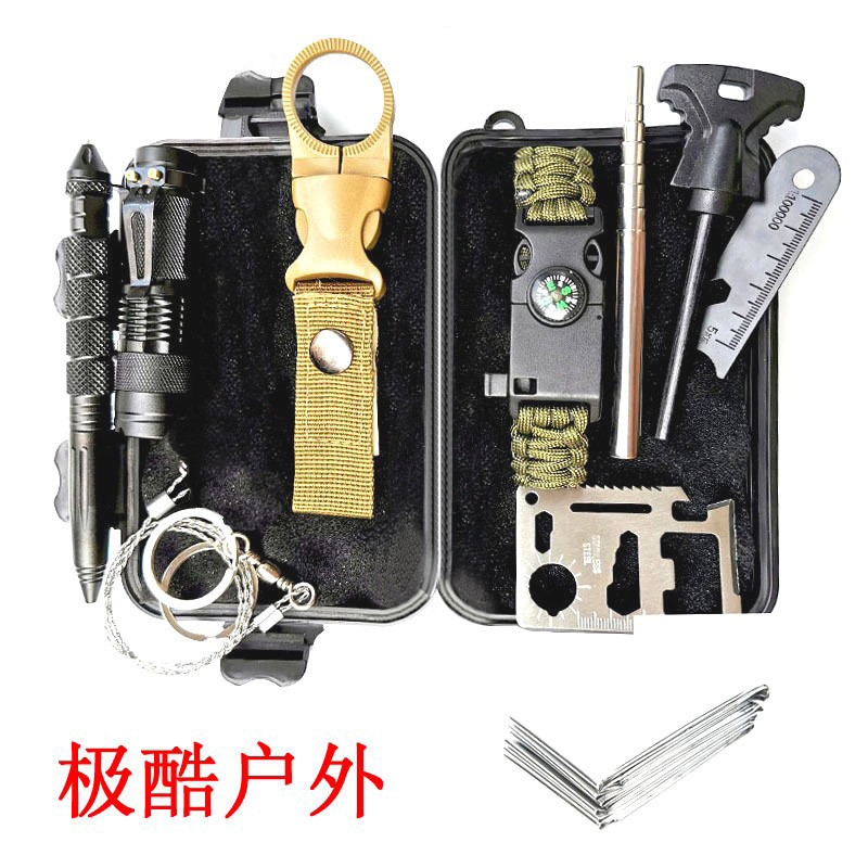Camping Outdoor Survival Kit Survival Tool Set Wilderness First Aid Kit SOS Emergency