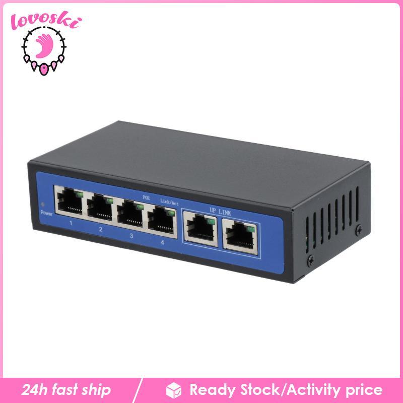 [Lovoski] 6 พอร์ต 100Mbps 4 POE Port & 2 Uplink Power Over Ethernet Switch Adapter
