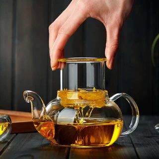 400ml/1000ml กาน้ําชาแก้วทนความร้อน Clear Japaness สไตล์หม้อชาพร้อม Infuser สําหรับดอกไม้จีน Puer ชาแบบพกพากาต้มน้ําชา