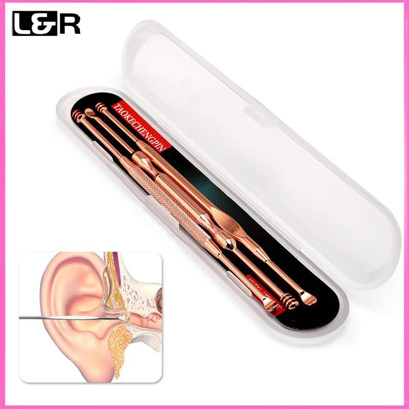 L& 1/3 ชิ้น Double Ear Wax Removal Cleaner Earwax Remover 360° ทําความสะอาดเครื่องมือดูแลหูสแตนเลส P
