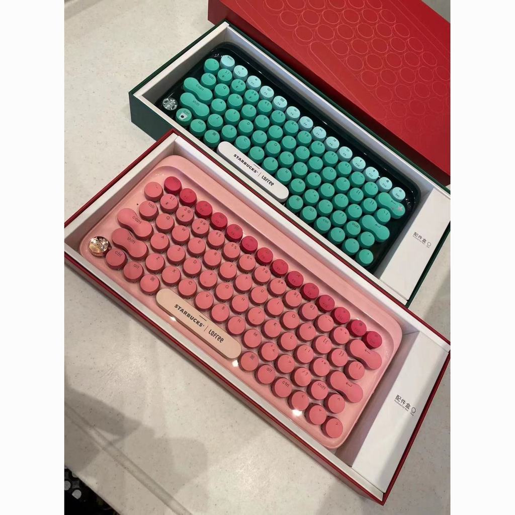 [คลังสินค้าพร้อม] เมาส์คีย์บอร์ดStarbucks Lofree Lofree Joint Mouse เกมลิงค์บลูทูธน่ารักการ์ตูนชาร์จ